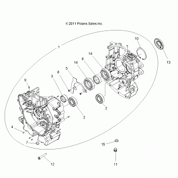 ENGINE, CRANKCASE - A16DAH57A1 (49RGRCRANKCASE12RZR570)