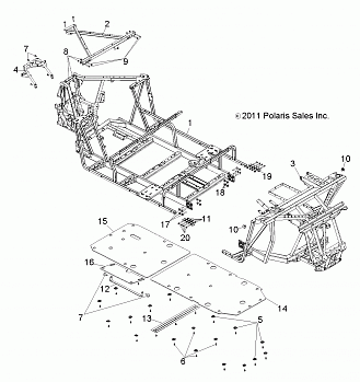 CHASSIS, MAIN FRAME and SKID PLATE - R13XE76AD/EAI (49RGRFRAME12RZR4)