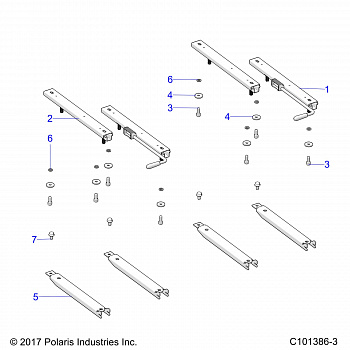 BODY, SEAT SLIDERS - A18HZA15B4 (C101386-3)