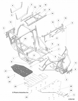 CHASSIS, MAIN FRAME AND SKID PLATES - Z18VDR99AL/BL (C701181)
