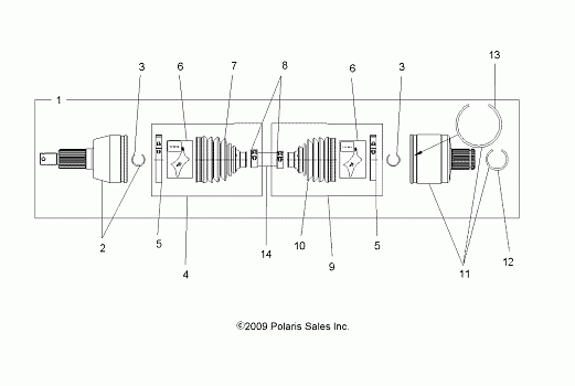 DRIVE TRAIN, DRIVE SHAFT, REAR - A14ZN8EAB/C/I/M/P/S (49ATVSHAFTDRIVERR1332642)