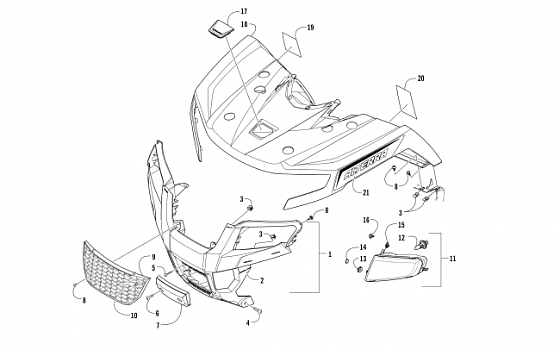 FRONT BODY PANEL AND HEADLIGHT ASSEMBLIES