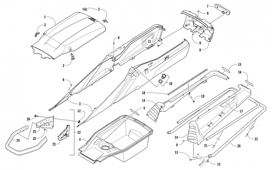 BUMPER, STORAGE, AND TAILLIGHT ASSEMBLY