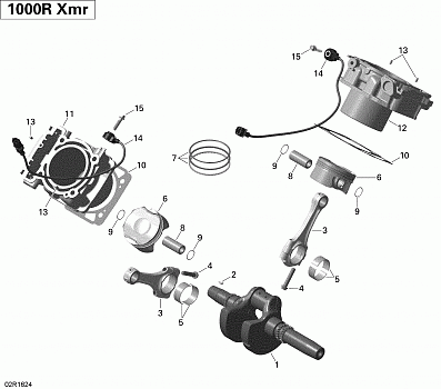 Crankshaft, Piston and Cylinder - 1000R EFI