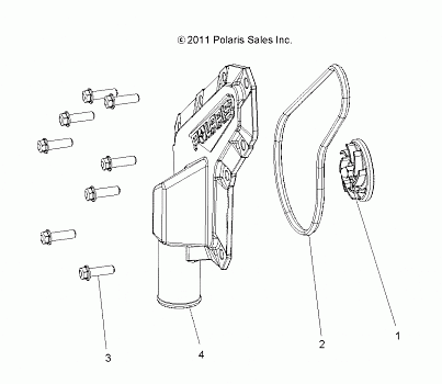 ENGINE, WATERPUMP IMPELLER and COVER - A18DAE57B2 (49RGRWATERPUMP12RZR570)