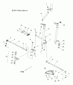 STEERING, LOWER - S15CL6/CW6 ALL OPTIONS (49SNOWSTEERINGLWR12800SB)