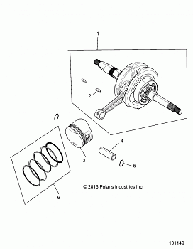 ENGINE, CRANKSHAFT, CONNECTING ROD AND PISTON - A18HZA15B4