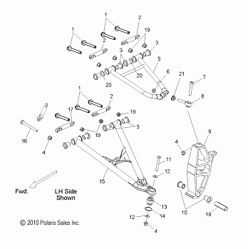 SUSPENSION, CONTROL ARMS and SPINDLE - S18CFF5BSL/BEL (49SNOWSUSPFRT11800PRMK)