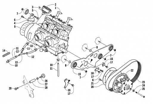 ENGINE AND RELATED PARTS