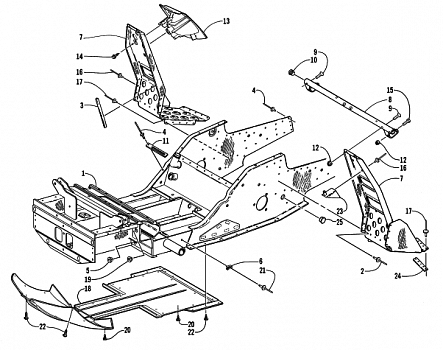 FRONT FRAME AND FOOTREST ASSEMBLY (MC)