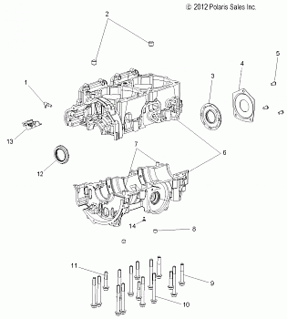 ENGINE, CRANKCASE - S14CL8/CW8 ALL OPTIONS (49SNOWCRANKCASE138LE)