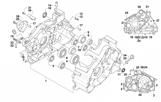 CRANKCASE ASSEMBLY (Up to VIN: 4UF07MPV77T305713)[85983]