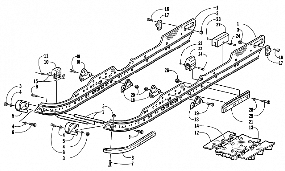 SLIDE RAIL AND TRACK ASSEMBLY