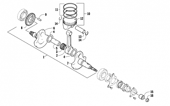 CRANKSHAFT AND PISTON ASSEMBLY