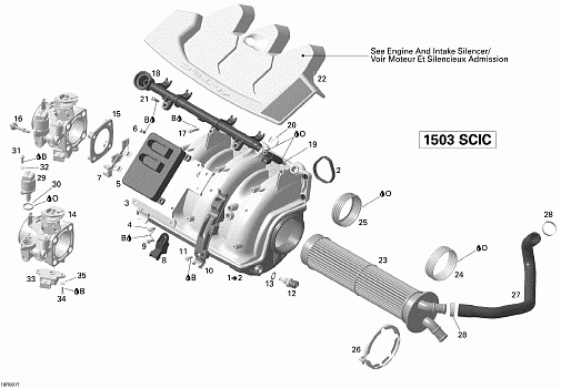 Air Intake Manifold And Throttle Body V1 Sea-Doo