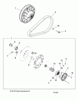 DRIVE TRAIN, SECONDARY CLUTCH - A18DAA57F5 (101422)