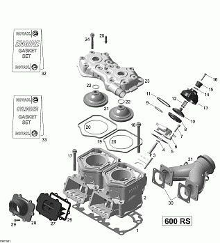 Cylinder, Exhaust Manifold And Reed Valve _03R1521