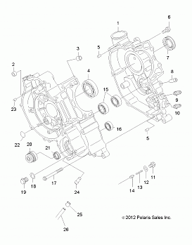 ENGINE, CRANKCASE - A14MN50EM/EA (49ATVCRANKCASE12SP500)