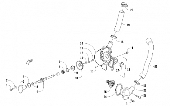 WATER PUMP AND THERMOSTAT