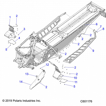 CHASSIS, CLUTCH GUARD, FOOTRESTS, and RUNNINGBOARDS - S21EEC8RS ALL OPTIONS (C601176)