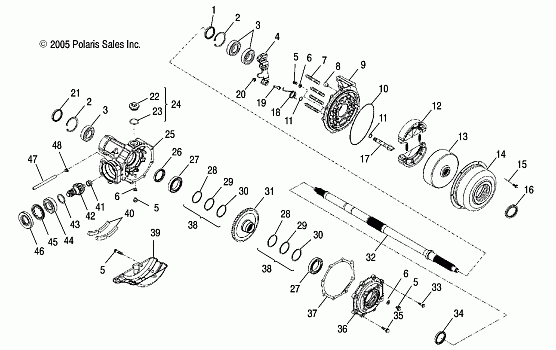 AXLE, REAR WHEEL - A06SB20AA/AB (4999202799920279C01)