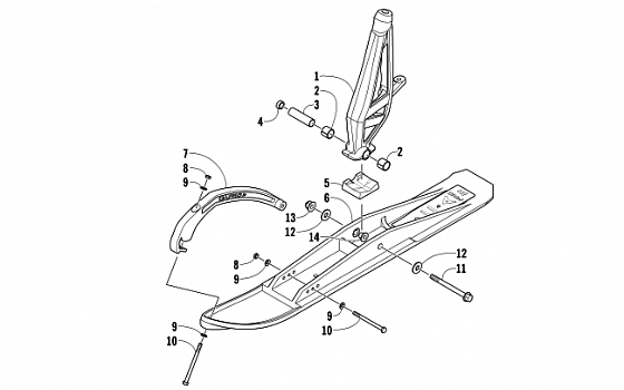 SKI AND SPINDLE ASSEMBLY