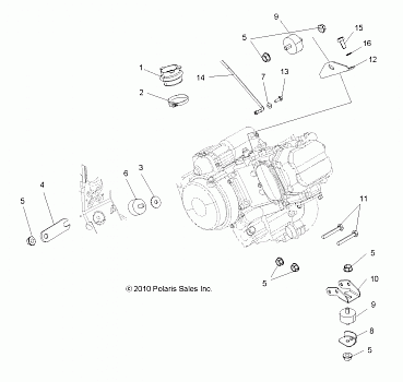 ENGINE, MOUNTING - A14MH46AA/AH/MS46AA (49ATVENGINEMTG11SP500)