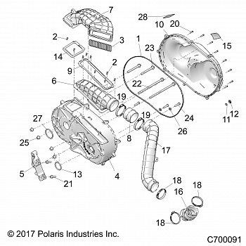 DRIVE TRAIN, CLUTCH COVER AND DUCTING - R19RRE99NS (C700091)