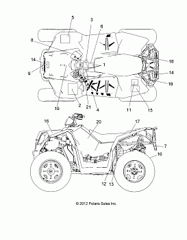 BODY, DECALS - A14GH8EFI (49ATVDECAL13850SCRAMI)