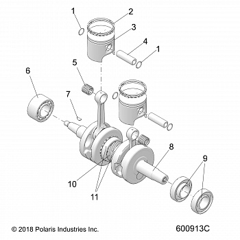 ENGINE, PISTON and CRANKSHAFT - S19DCH6PS (600913C)