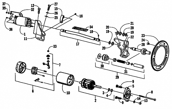 FLEX-DRIVE STARTER MOTOR ASSEMBLY (esr)