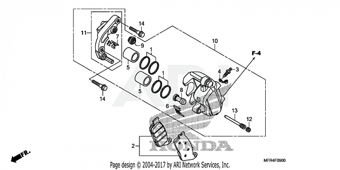 FRONT BRAKE CALIPER (VT1300CX)