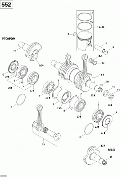 Crankshaft And Pistons GSX 552