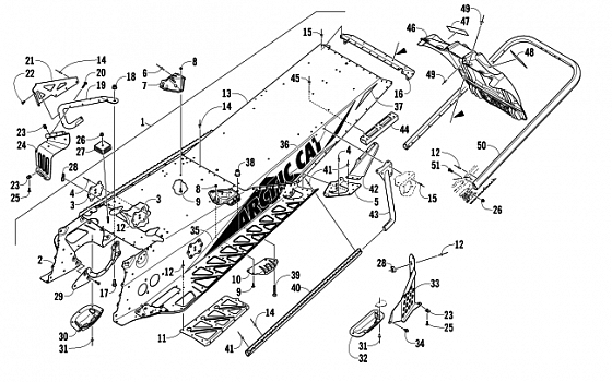 TUNNEL, REAR BUMPER, AND SNOWFLAP ASSEMBLY