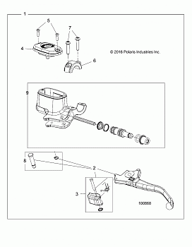 BRAKES, FRONT BRAKE LEVER and MASTER CYLINDER - A20SEE57K1 (100868)