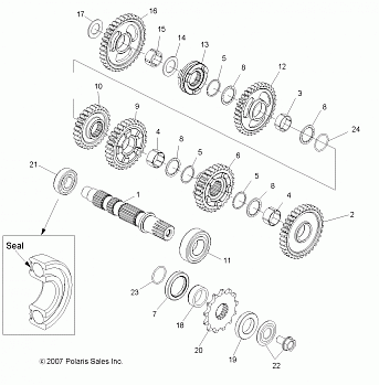 DRIVE TRAIN, TRANSMISSION 2 - A08GJ52AA/AB/AC (49ATVTRANSMISSION208OUT525S)