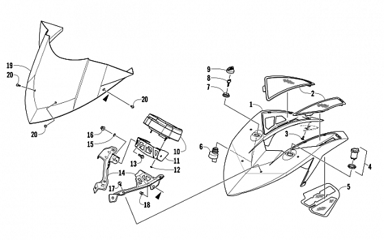 WINDSHIELD AND INSTRUMENTS ASSEMBLIES