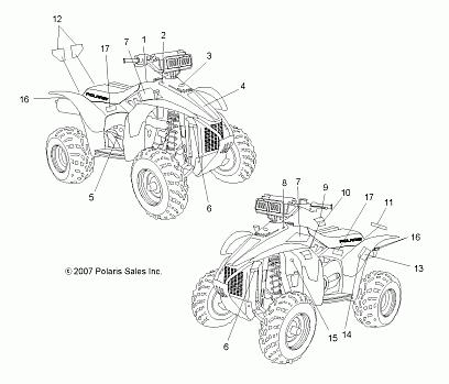 BODY, DECALS - A08BG50AA (49ATVDECAL08SCRAM)