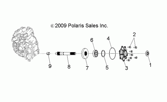 DRIVE TRAIN, MAIN GEARCASE OUTPUT SHAFT - A10NG50AA (49ATVSHAFTOUTPUT1332729)