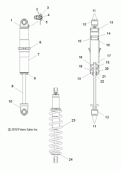 SUSPENSION, SHOCK, REAR (7043603) - S12CG6GSA/GSL/GEL (49SNOWSHOCKREAR7043603)