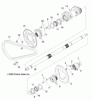 DRIVE TRAIN, REAR AXLE and HOUSING - A12NG50AA (49ATVAXLE10TBLZR)
