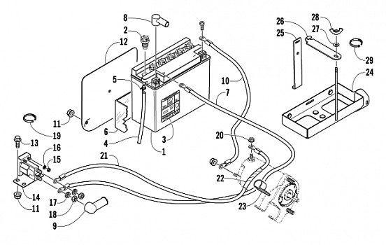 BATTERY, SOLENOID, AND CABLES