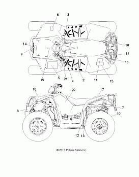 BODY, DECALS - A14GH85AD/EAI (49ATVDECAL13850SCRAM)