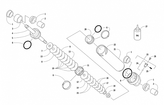 REAR SUSPENSION REAR ARM SHOCK ABSORBER