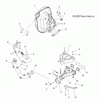 ENGINE, EXHAUST SYSTEM - S12PU7ESL/EEL (49SNOWEXHAUST10WIDE)