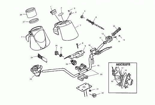 HANDLEBAR - A03CD32AA/AB/AC/FB (4975217521B14)