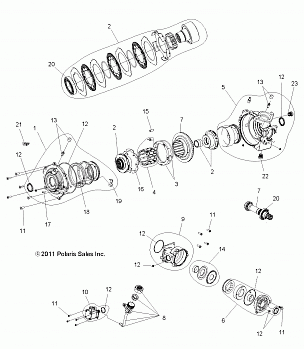 DRIVE TRAIN, FRONT GEARCASE INTERNALS - A14ZN8EAB/I/C/M/P/S (49ATVGEARCASE1332963)