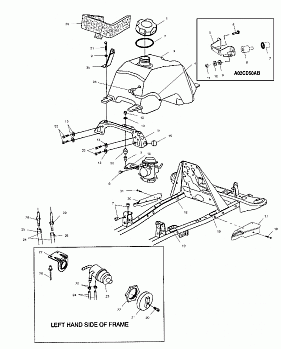 FUEL TANK AND CARBURETOR MOUNTING - A02CD50AA/AB/FB (4970197019B01)