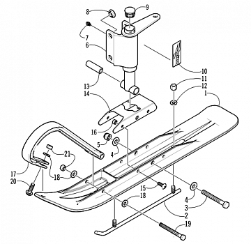 SKI AND SPINDLE ASSEMBLY