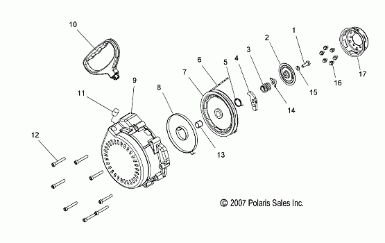 ENGINE, RECOIL STARTER - S12BF6NSA/NSL (49SNOWRECOIL08800RMK)